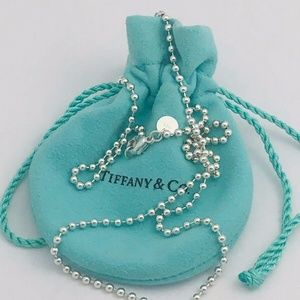 22" Tiffany & Co Unisex Men's Dog Chain Bead Necklace